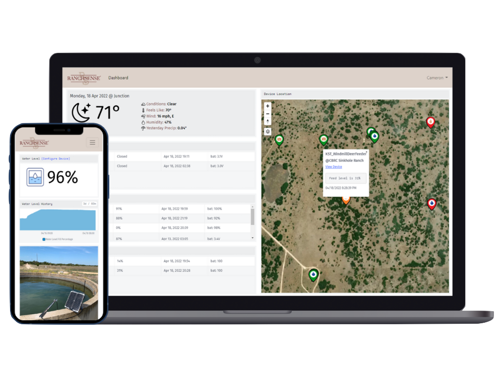 ranch monitoring software including a web and mobile app to monitoring ranches on your phone or computer