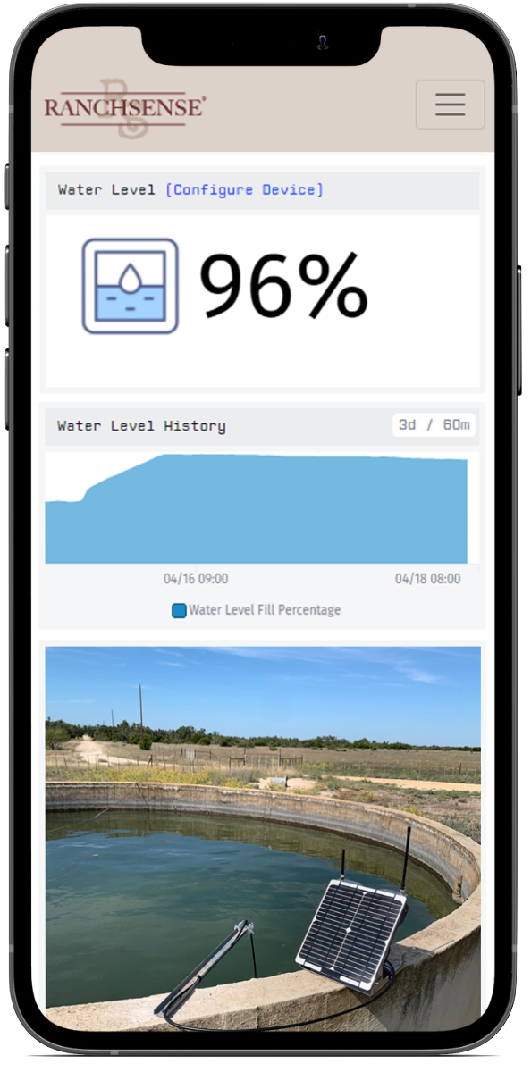 ranchsense mobile app water tank monitoring app